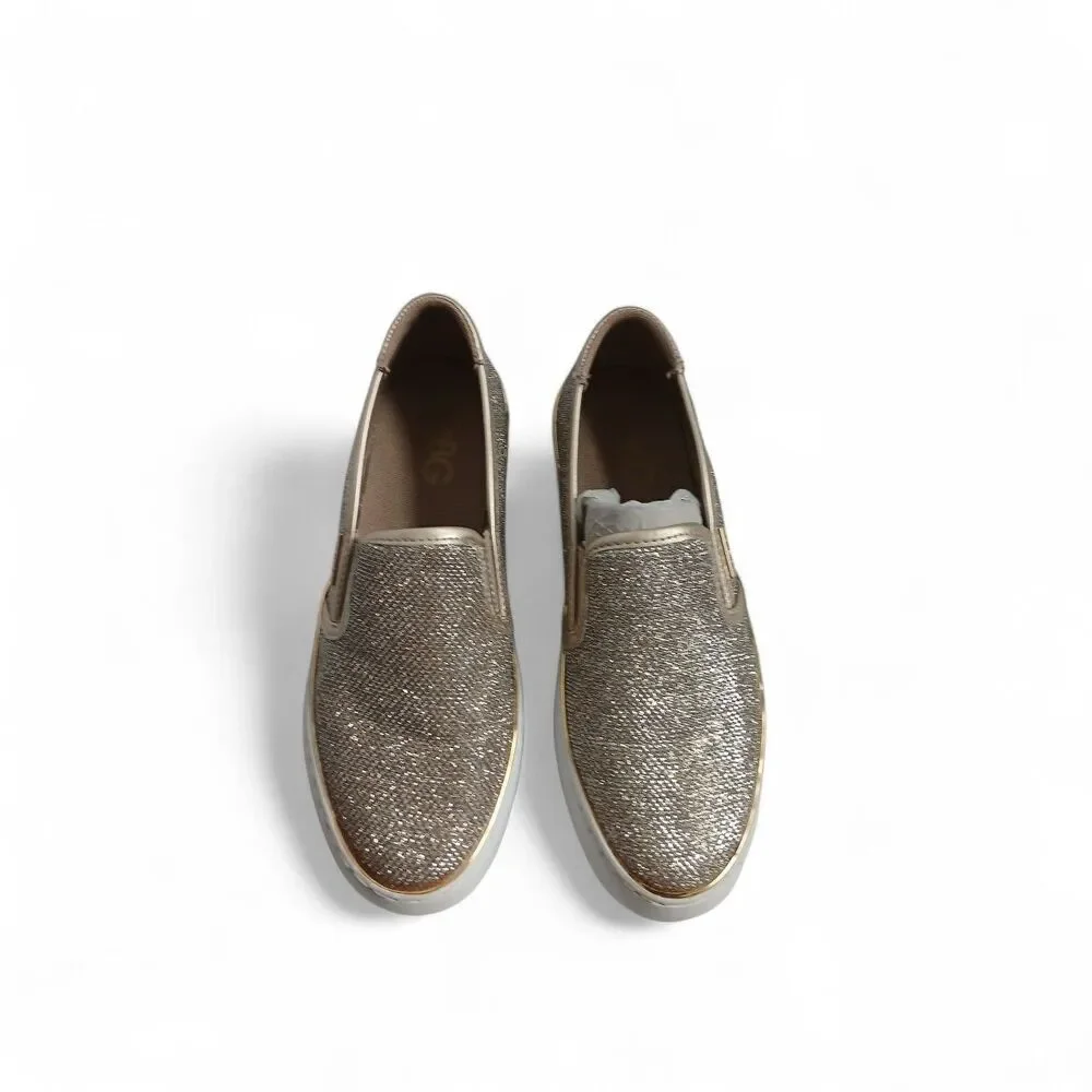 GBG Guess Women’s Gold Glitter Slip On Sneakers Platform Casual Shoes Size 6M